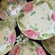 Exclusive antique dessert service in faience/terracotta with slip from 1900.