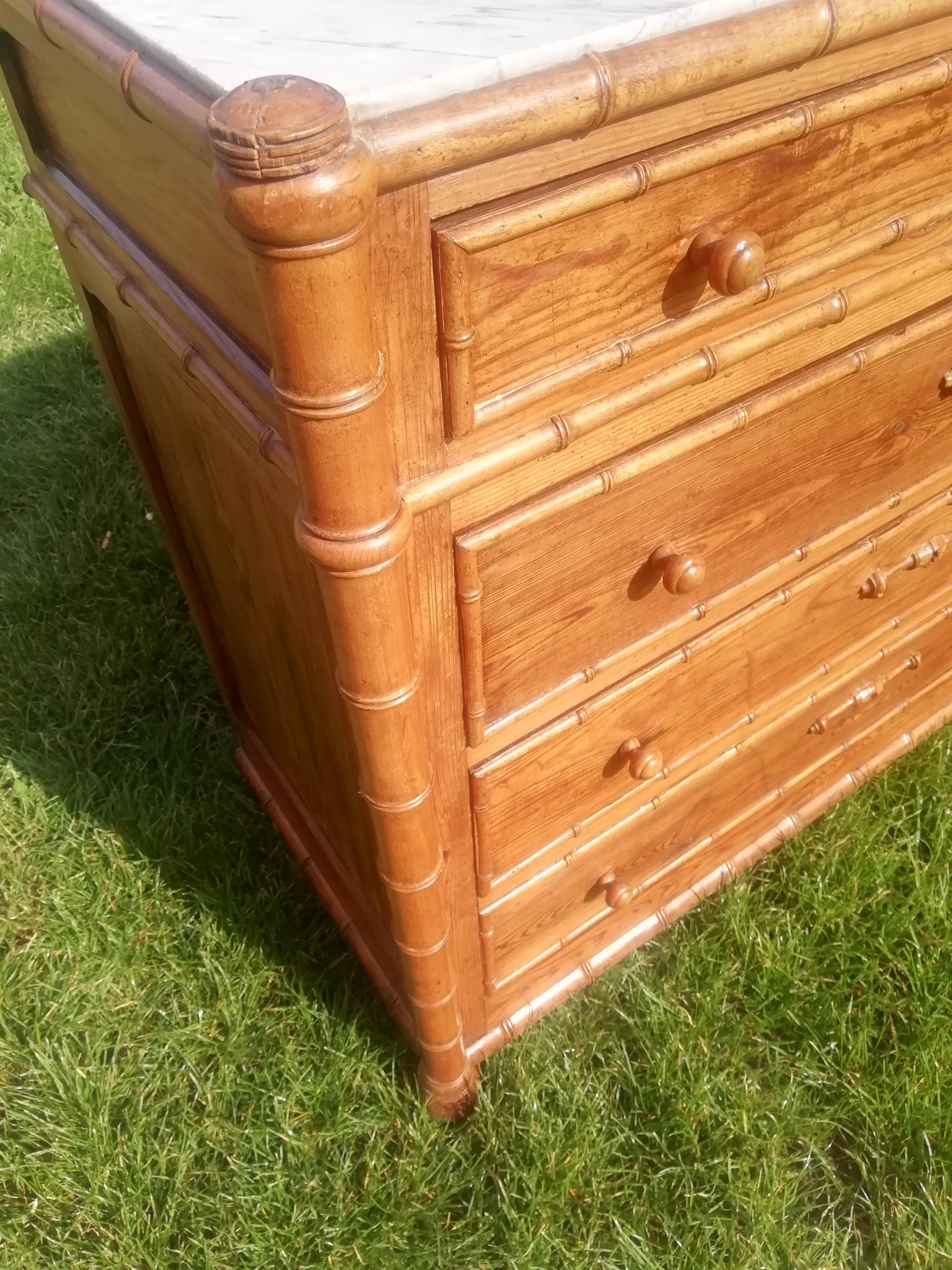 19th century bamboo-style chest of drawers in Pitchpinn
