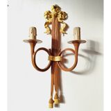 bronze-painted metal wall light, 2 lights, Napoléon III style lamp