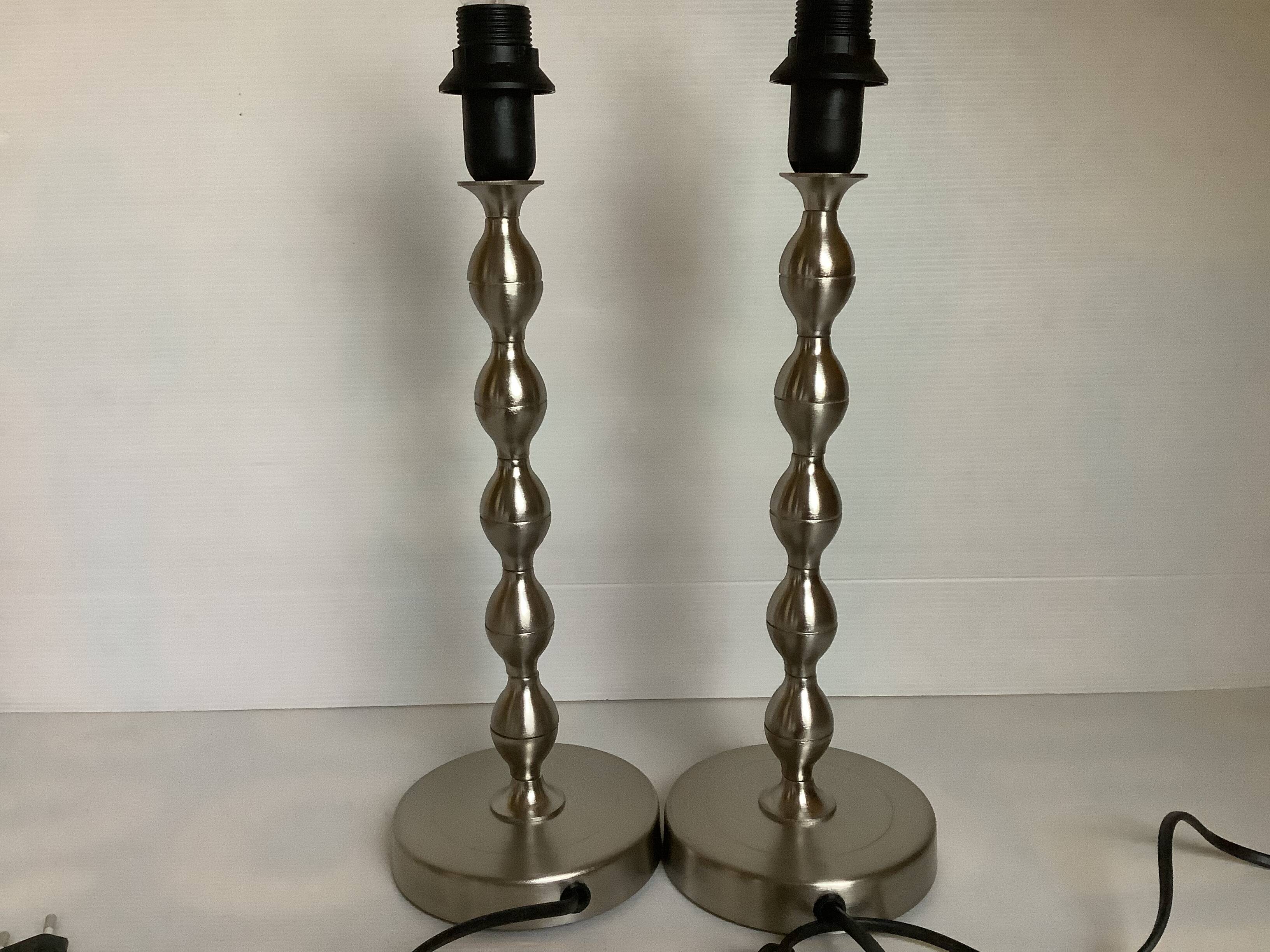 Pair of Maria Vinka silver steel lamps