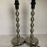Pair of Maria Vinka silver steel lamps