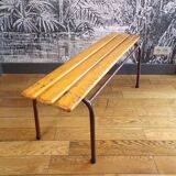 Slatted school bench