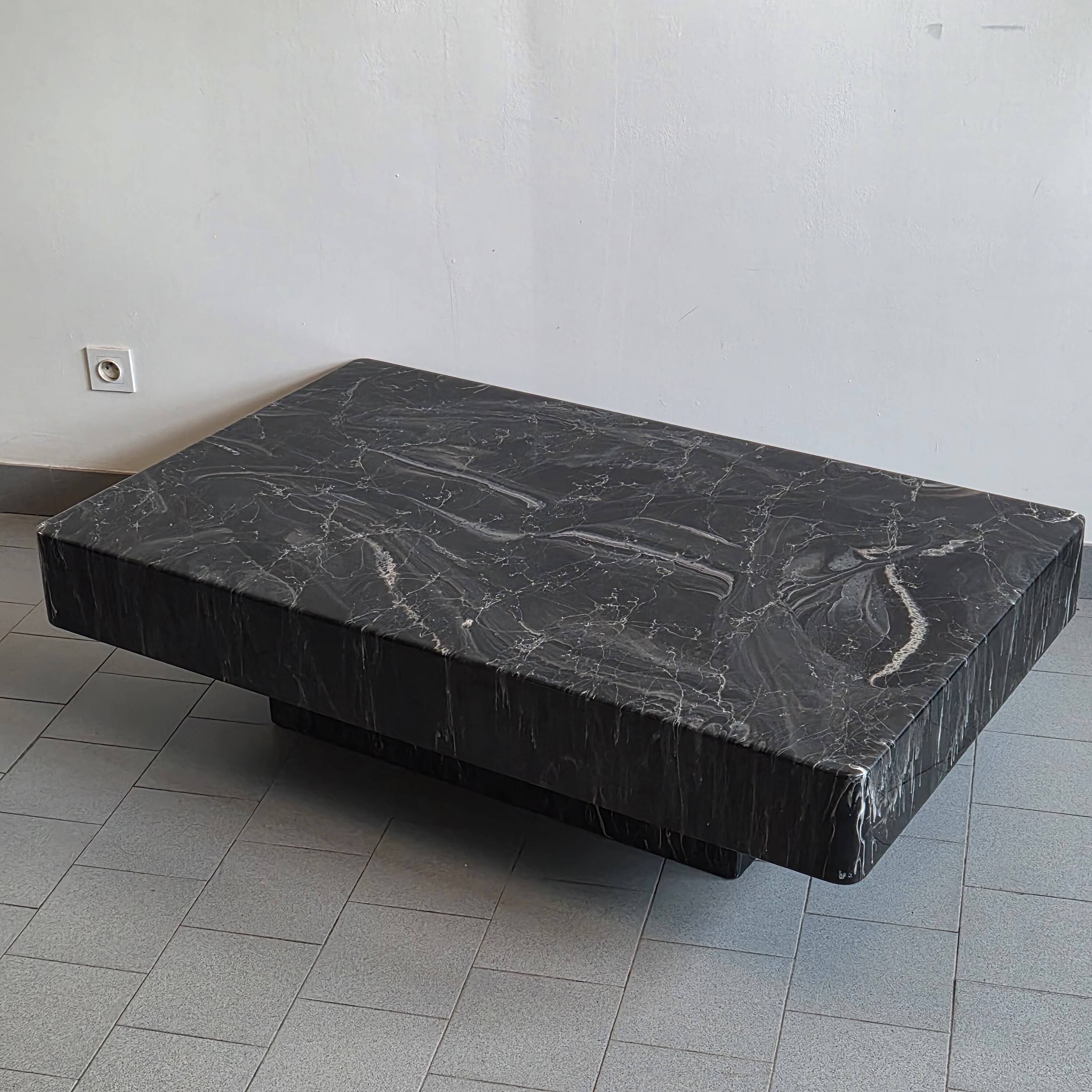 1970s vintage marble effect coffee table