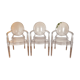 3 transparent Kartell Louis Ghost chairs – Philippe Starck