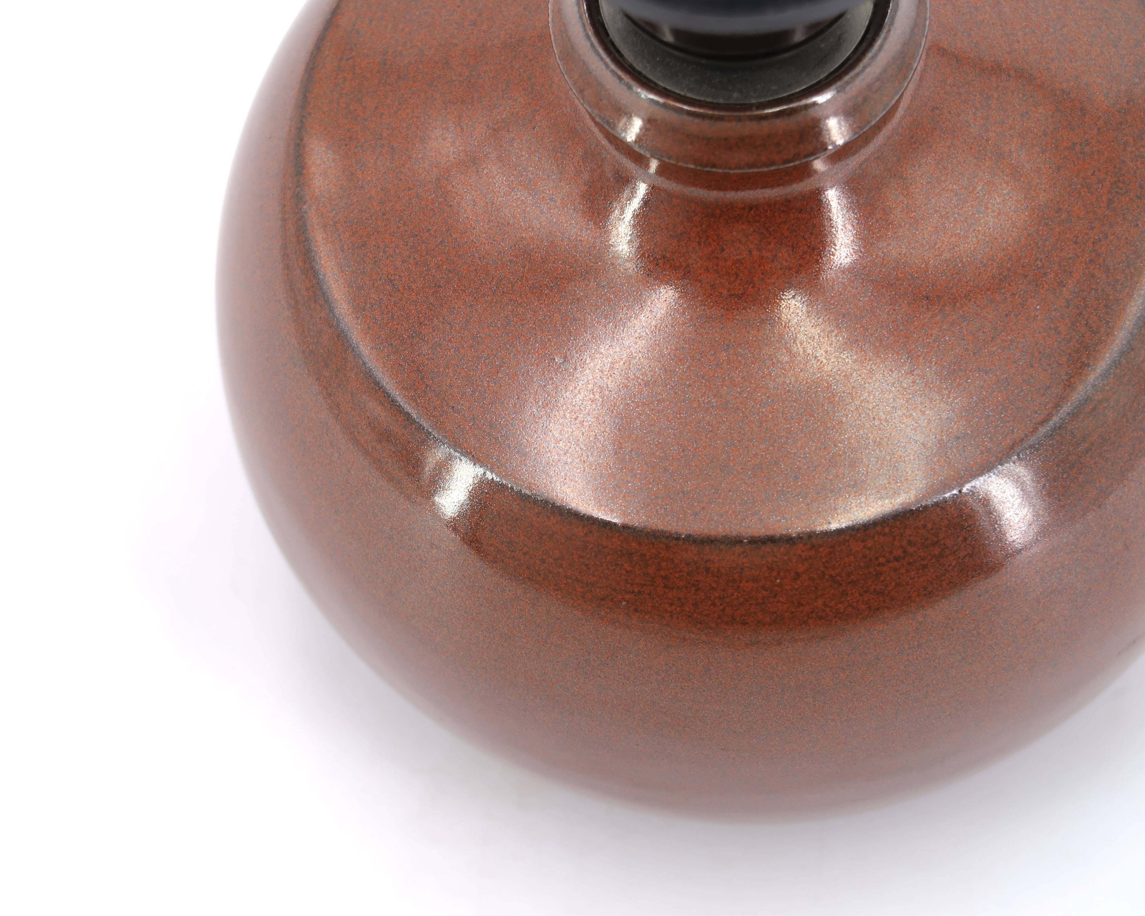 Burgundy brown ceramic lamp Sncf Mardandises