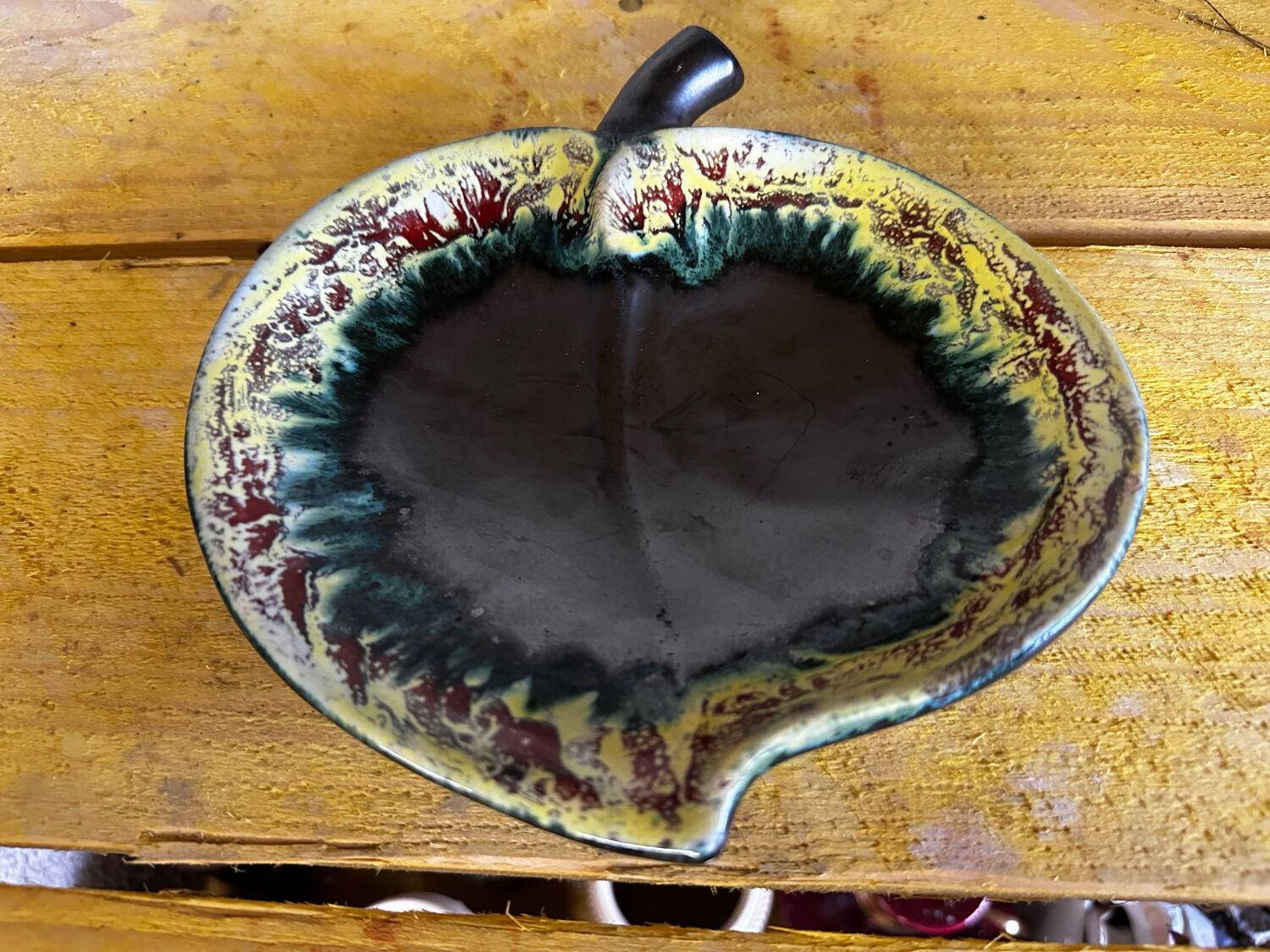 Vintage Ceramic Apple-Shaped Bowl/Trinket Dish