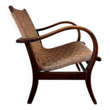 Bauhaus armchair in rope and wood