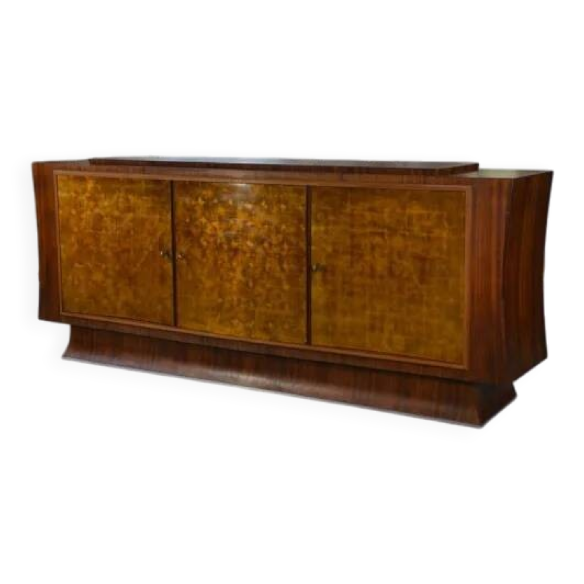 Art Deco rosewood sideboard with gilt door, attributed to Maison Dominique, 1940s