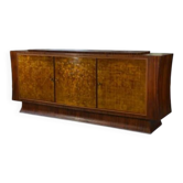 Buffet Art Déco en palissandre et porte dorée à la feuille attribué à Maison Dominique 1940’s