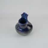 Rambervillers S.A.P.C. flamed sandstone vase with metallic reflections