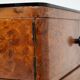 Pair of Art Deco nightstands in burlwood with black lacquered top