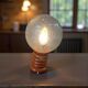 Vintage orange globe lamp / table lamp