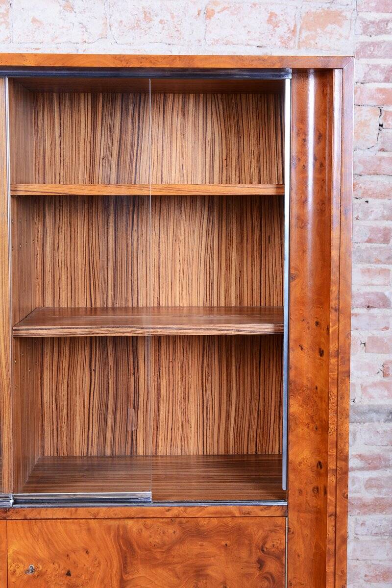 Art Deco Bookcase in Elm and Mahogany, 1920s