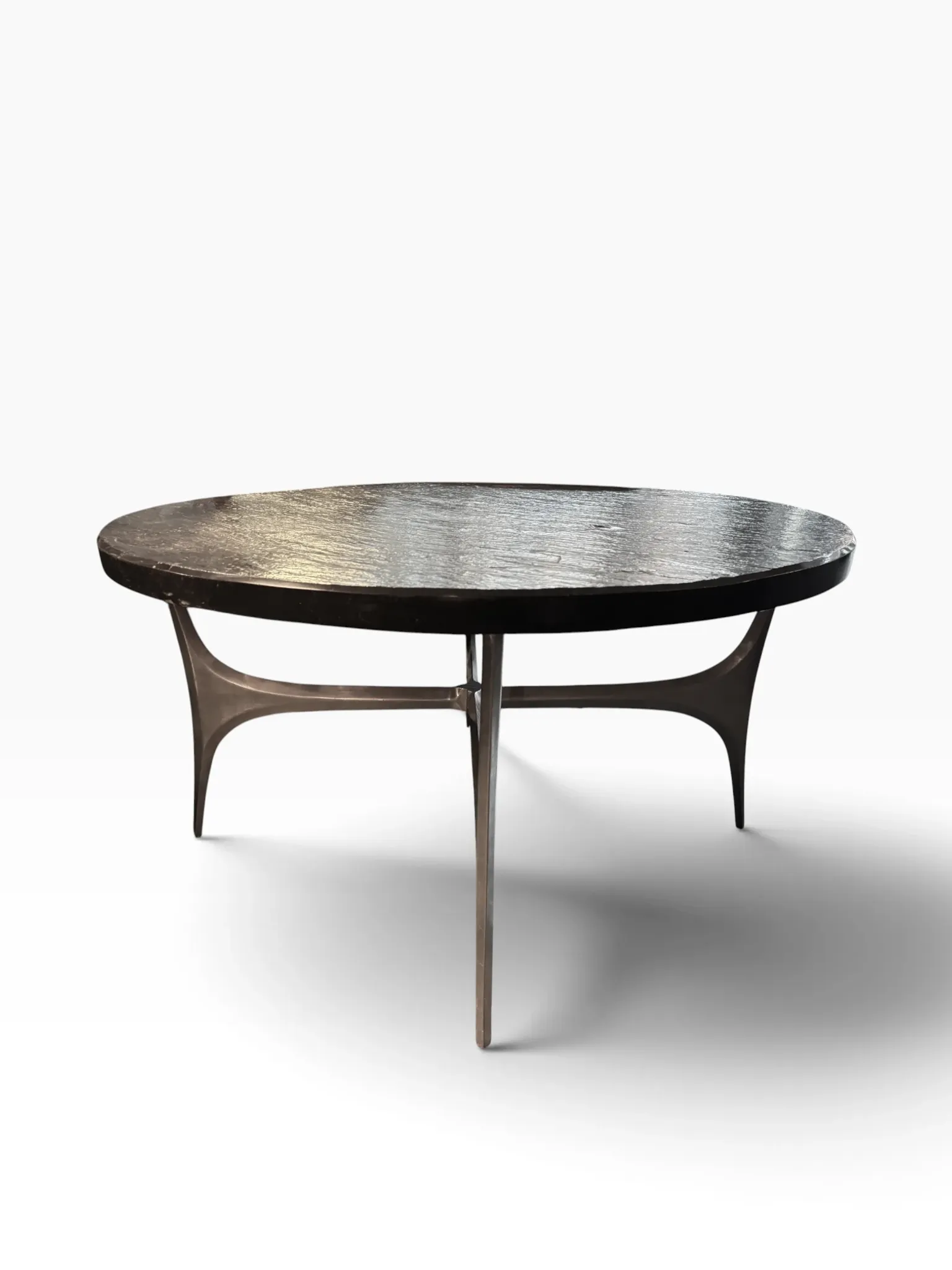 Rare coffee table by Knut Hesterberg with slate top.