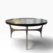 Rare coffee table by Knut Hesterberg with slate top.