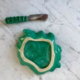 Butter dish sheet in slip with knife Vallauris 50s