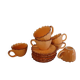 6 tasses à café et soucoupes style barbotine