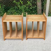 Pair of vinyl furniture, Scandinavian bedside tables in solid wood