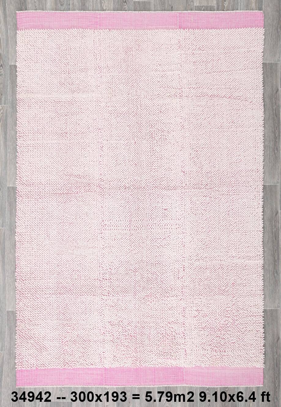 6x10 Soft Pastel Pink Handmade Vintage Rug, 193x300Cm SK 34942