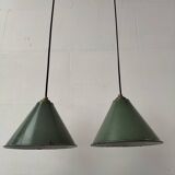 Enamelled sheet metal cone pendants