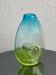 Sculptural green yellow Bullicante vase, decorative accent, bookcase accessory