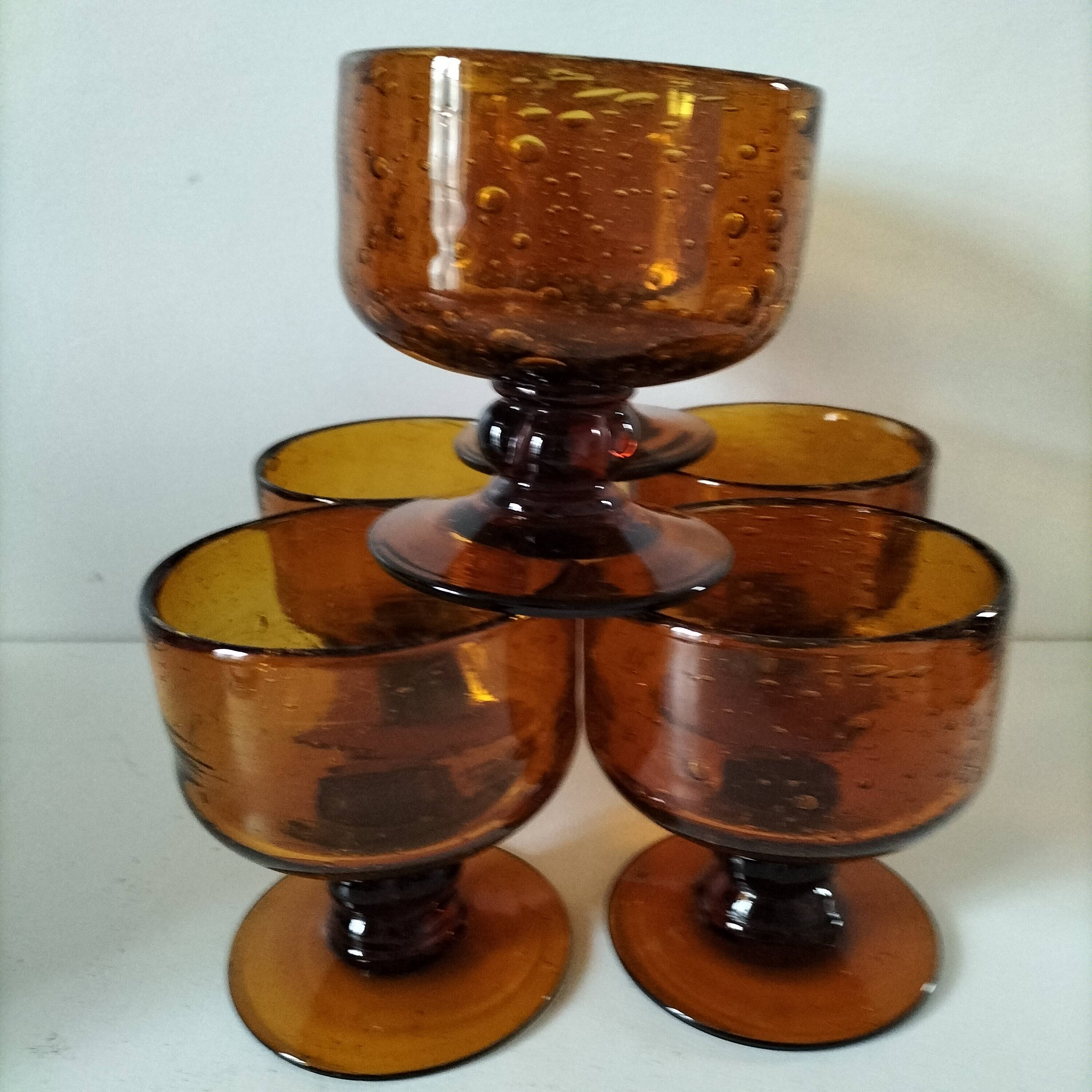 6 Biot bubble glass glasses or cups