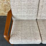 60s 70s teak sofa 2 seater couch J. Kristensen Danish Denmark Design