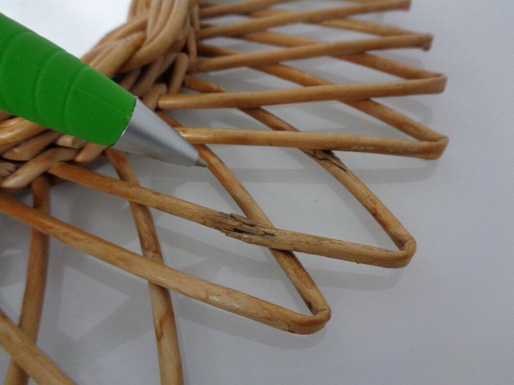 Italian rattan mirror, 1960s