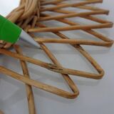 Italian rattan mirror, 1960s