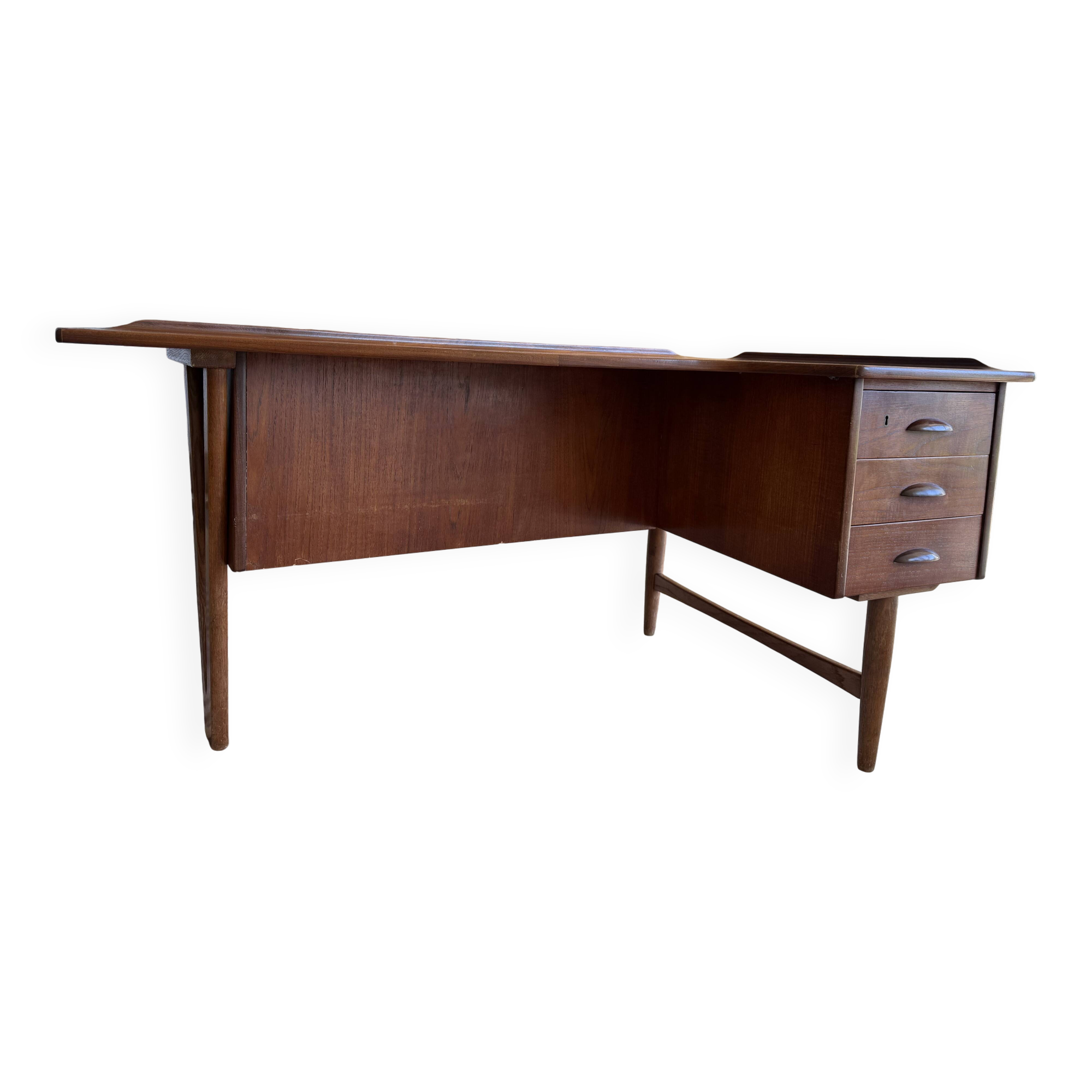 1 Lovig desk in teak, oak base circa 1960
