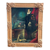 Grand Tableau Portrait En Pied Dans L’esprit Du XVIIème Vers 1920-40