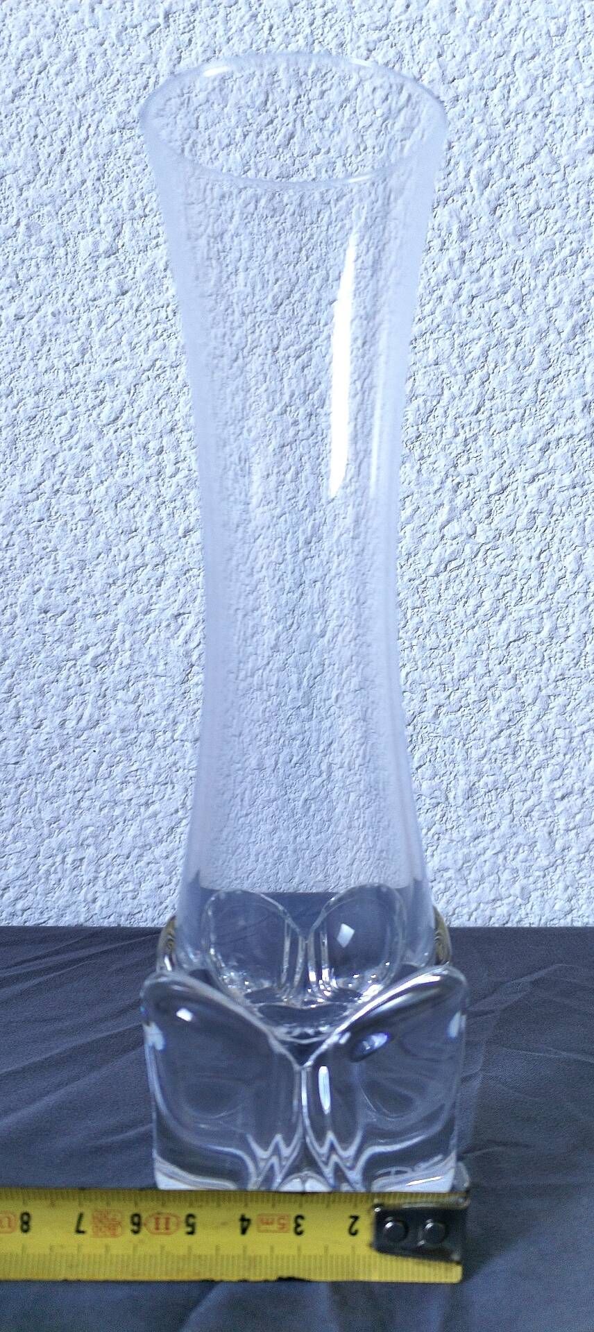 Vintage trumpet vase in crystal signed Daum France 21cm