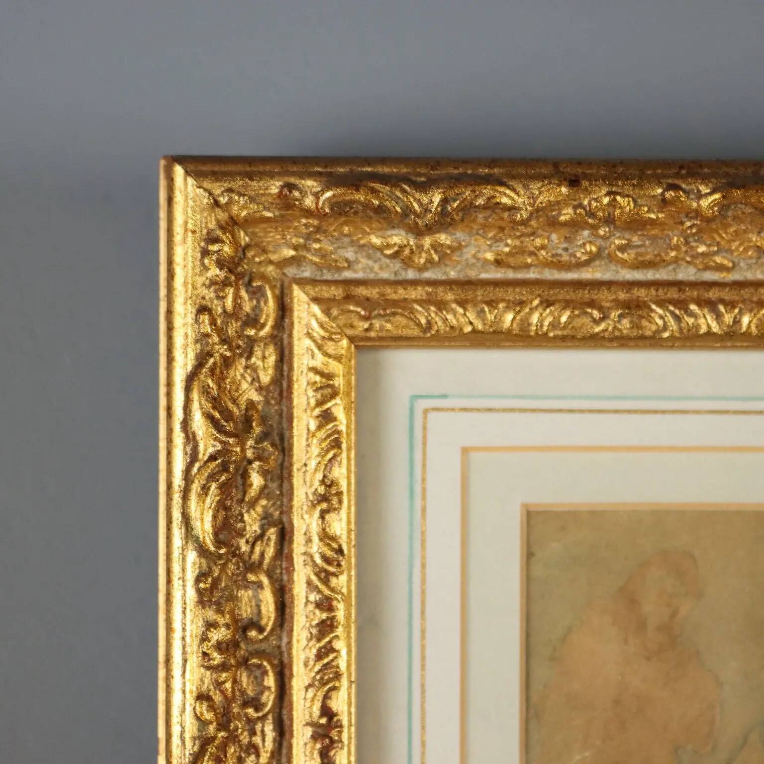 Old painting signed Pietro Michis, interior scene, 19th century.