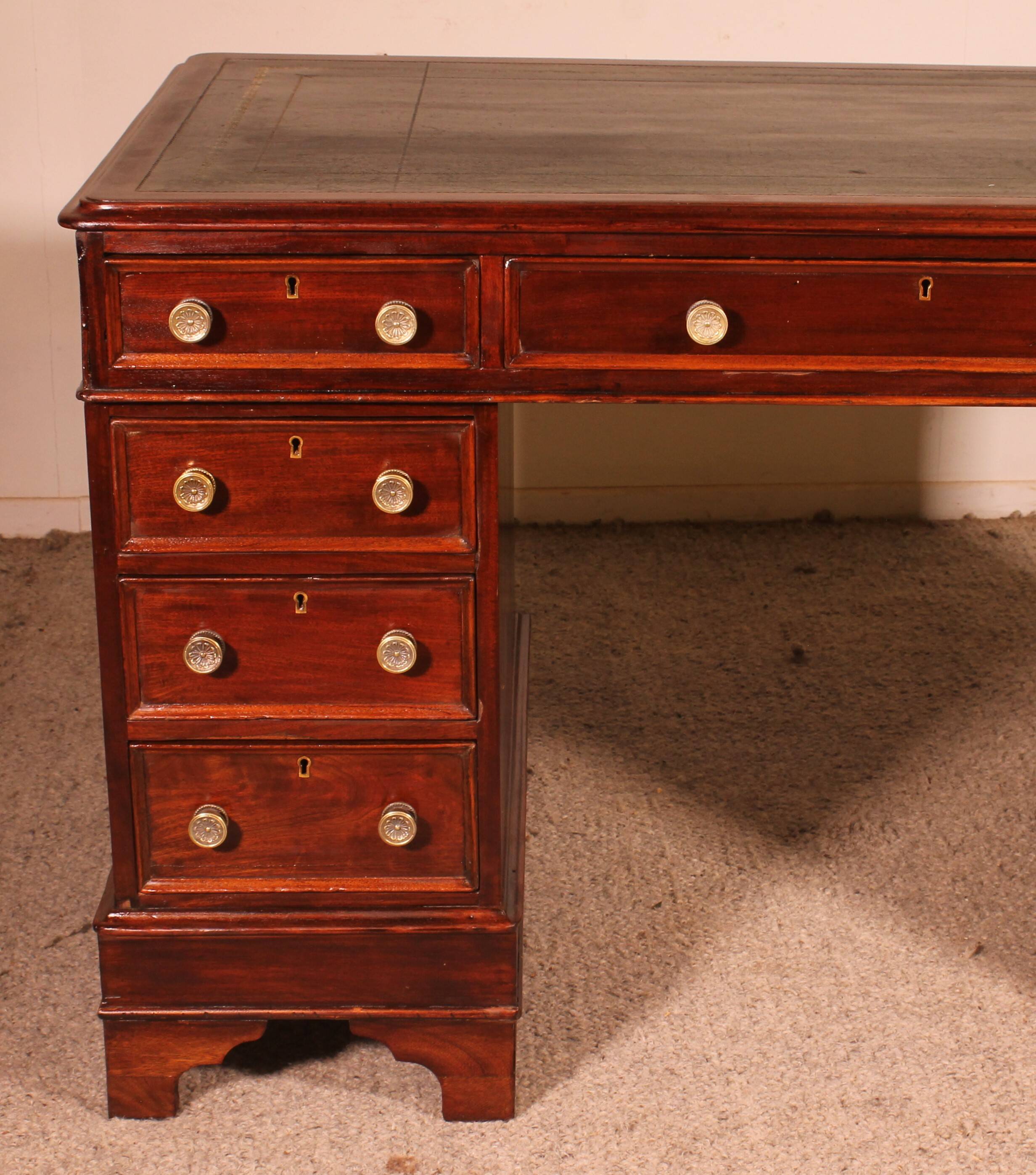 Small Desk with Drawers in Mahogany, 19th Century