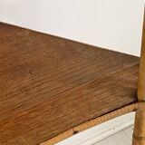 Small vintage rattan corner shelf 60's