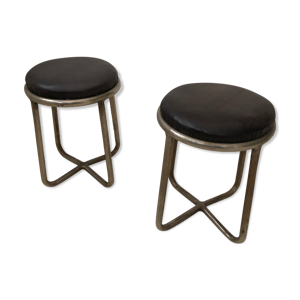 Paire de tabourets métal