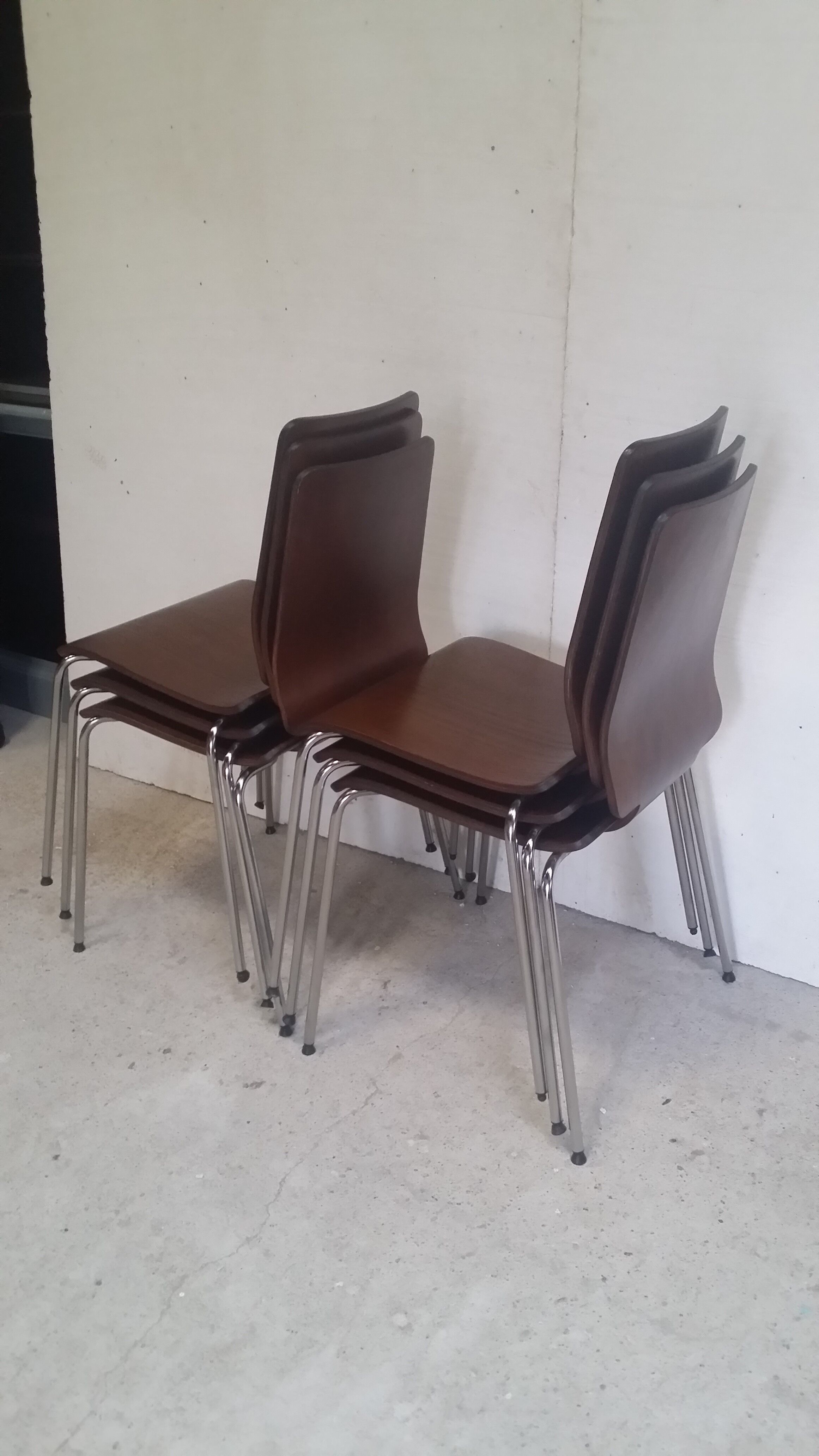 Set of 6 Danish thermoformed chairs