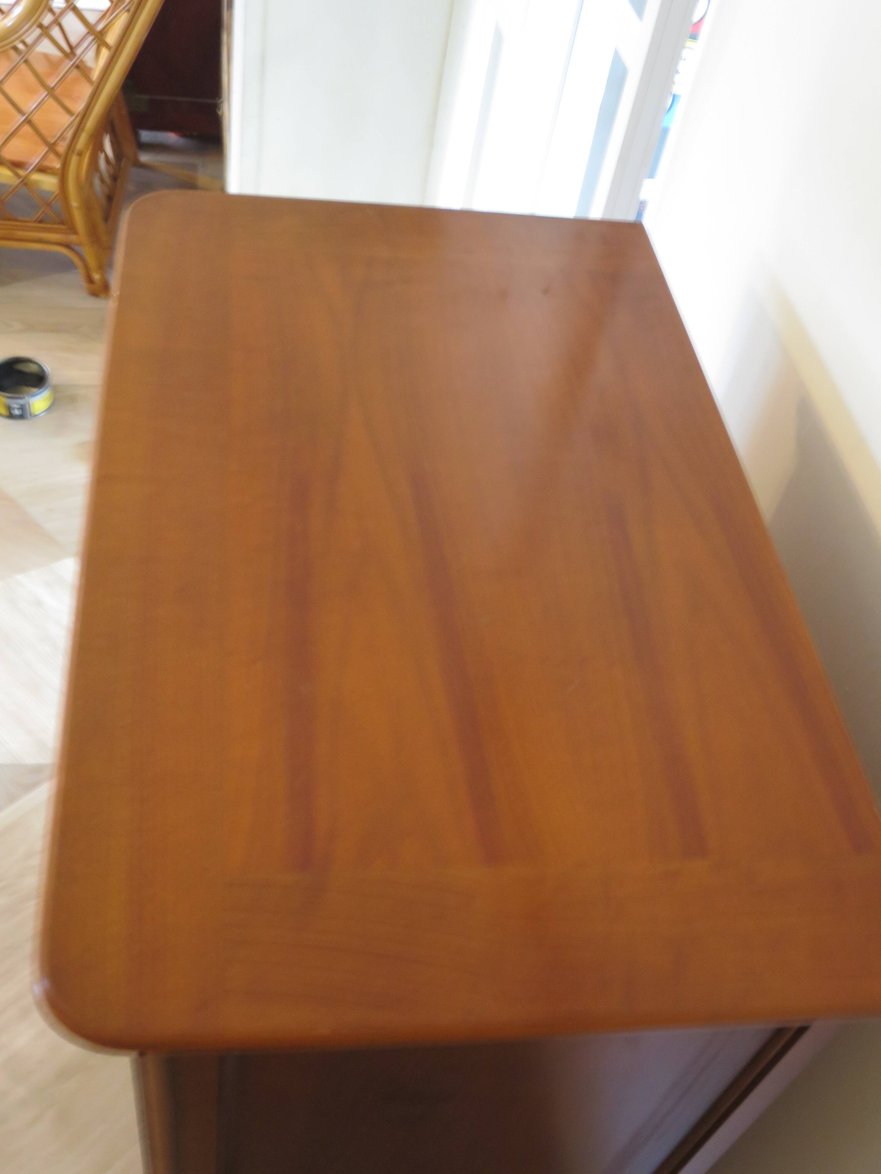 Rare Louis Philippe chest of drawers with 7 drawers from the 80s in cherry wood