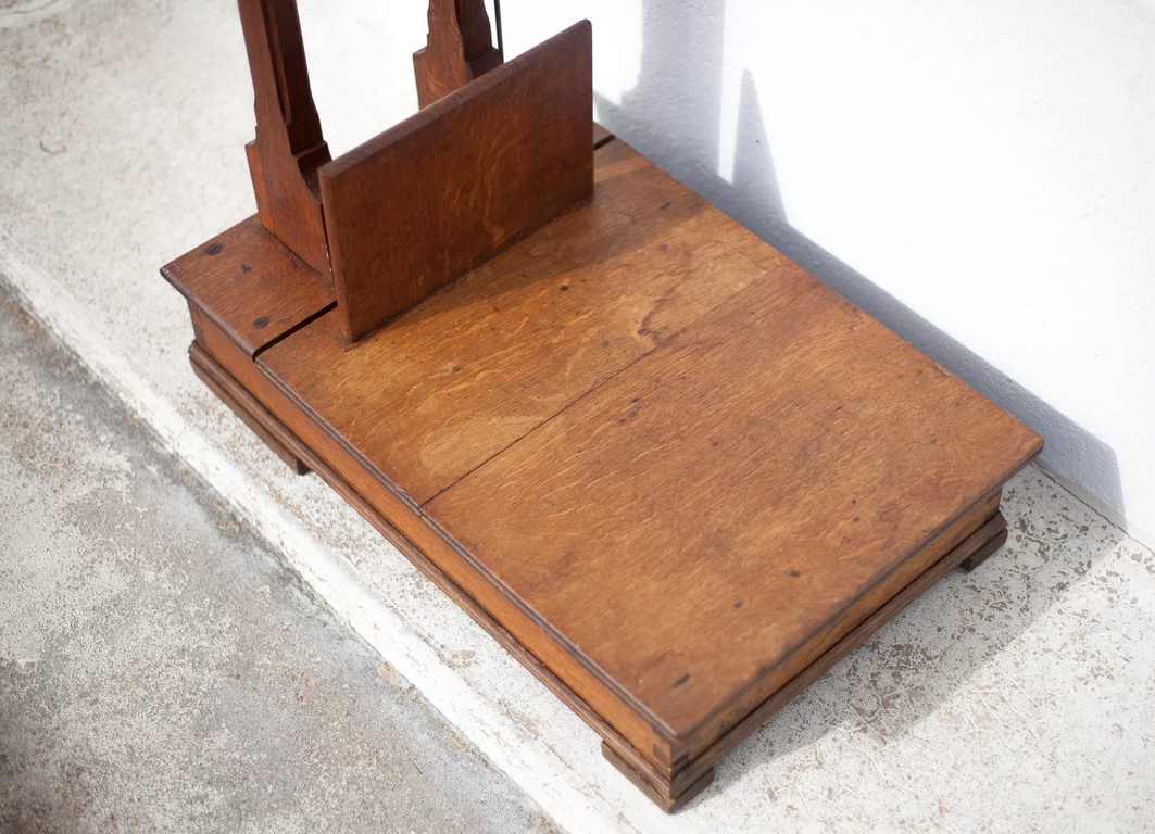 Vintage scale, wood and brass scale, interior decoration, old doctor's scale