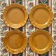 4 dessert plates in ceramic Pichon Uzes ochre yellow