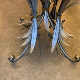 Round coffee table over glass base ears of wheat 1990s.