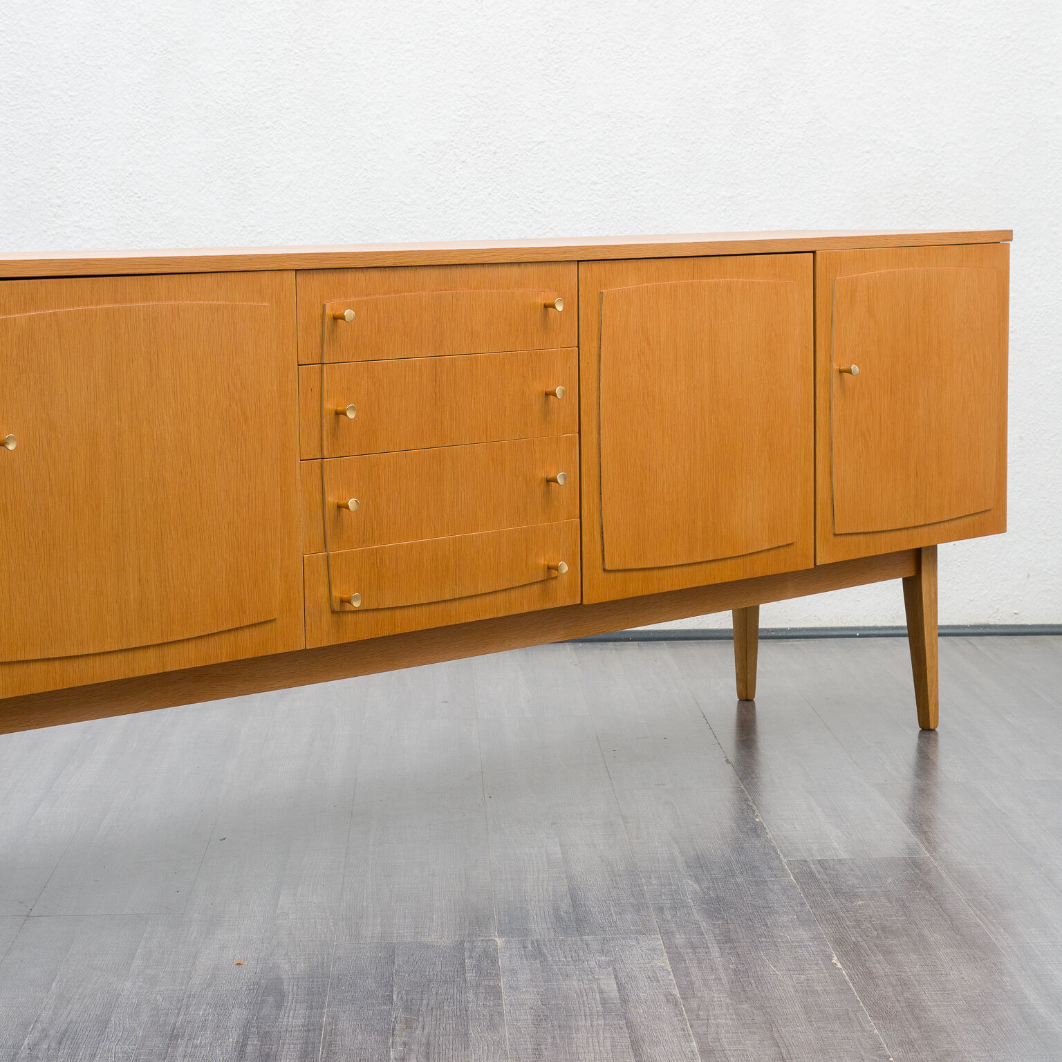 Very large vintage row, oak, restored, 250cm