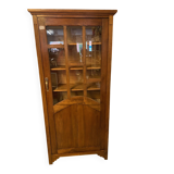 1940s school library in light oak with glass door and shelves