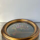 Painting of Flower arrangement in Oval Frame gilded wood measurements 29 cm x 23 cm CONVEX glass