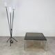 Square coffee table in chrome and smoked glass from the 1970s.