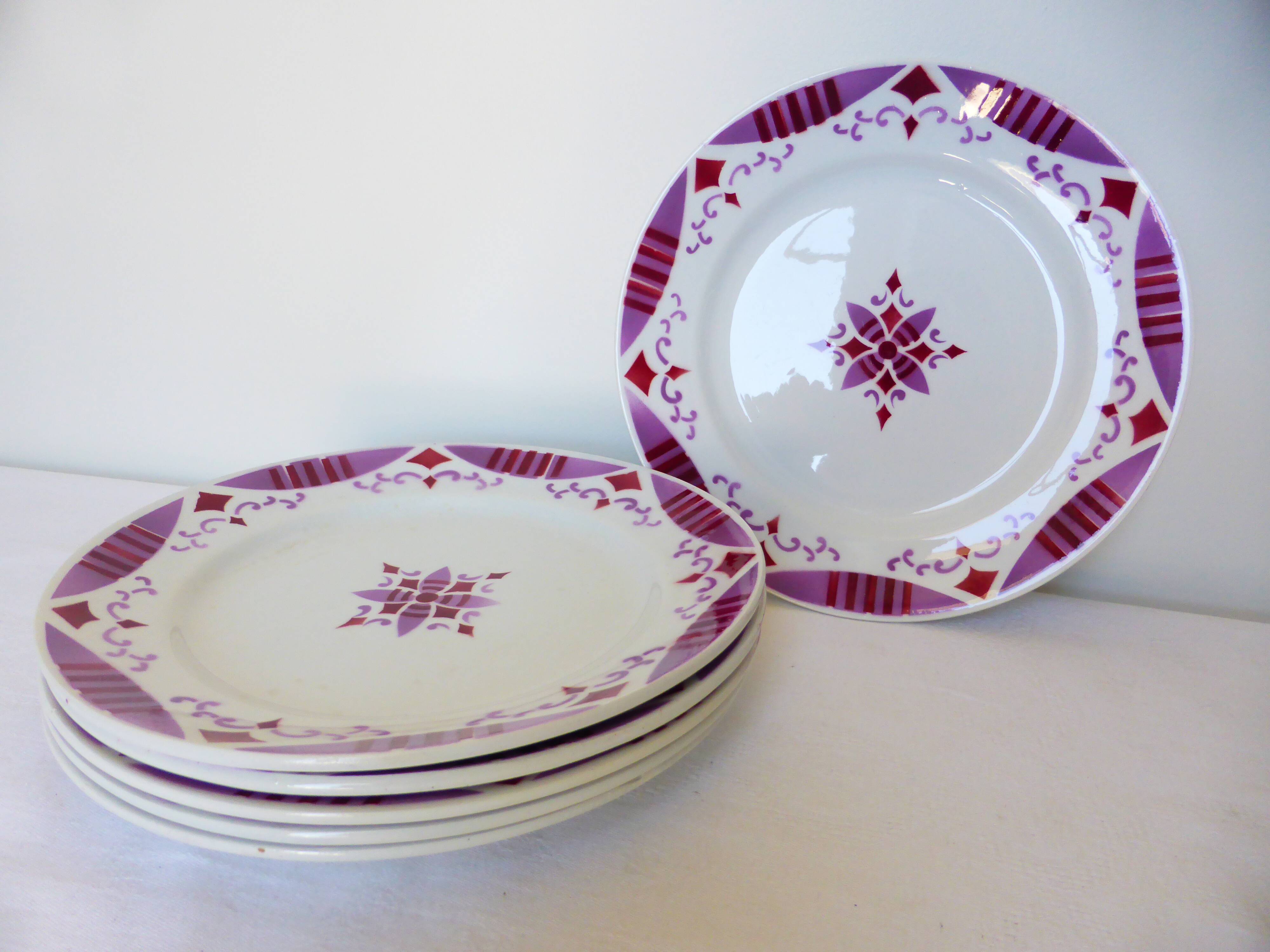 6 assiettes dessert du Moulin des Loups et Hamage modèle Madeleine