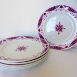6 dessert plates from Moulin des Loups and Hamage, Madeleine model