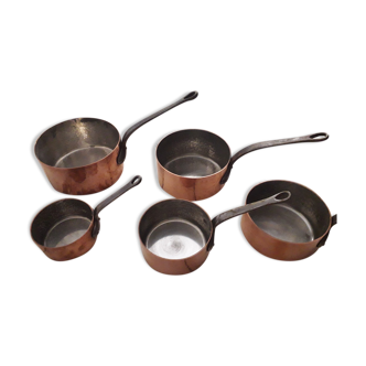 Copper pans. Origin France