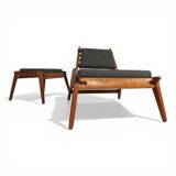 Hunting Chair lounge chair with ottoman by Heinz Heger for PGH Erzgebirgisc