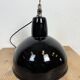 Industrial Black Enamel Factory Lamp with Cast Iron Top, 1950s